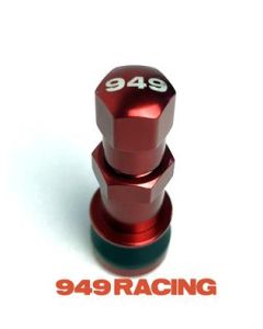 949Racing Anodized Aluminum Valve Stem, Single, Standard Fitment (Small Dia OD), Red, VALRED